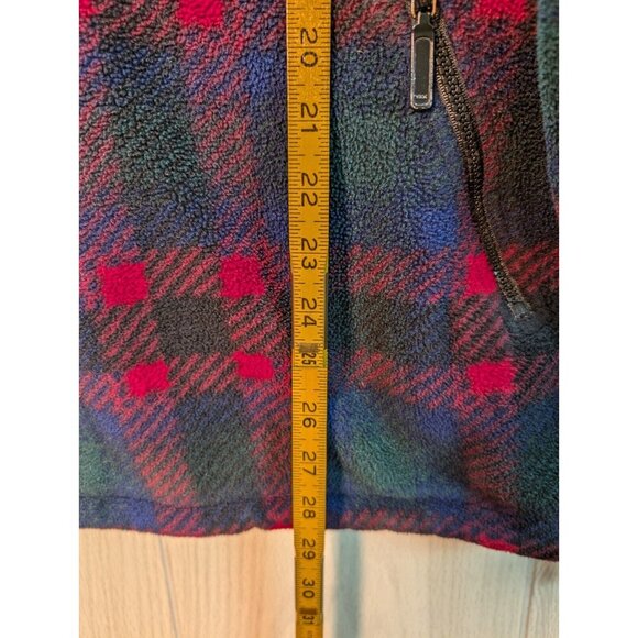 Vtg Eddie Bauer Fleece 1/4 Zip Pullover Women Small S Blue Red Plaid Long Sleeve - Picture 6 of 6